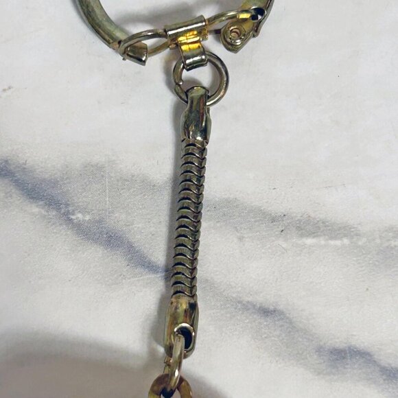 Vintage Sankyo Music Box Keychain black gold and silver - Picture 7 of 9